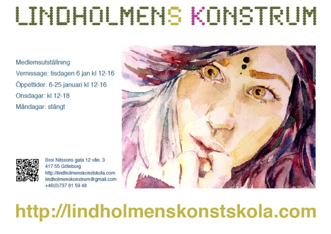 Lindholmens Konstrums medlemsutställning 6 januari 2015, A4-affisch